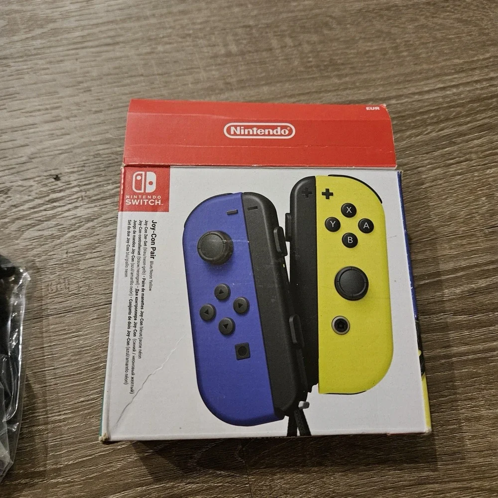 Nintendo Switch Joy-Con L R Controllers Neon Yellow OEM w Straps Replacement Box